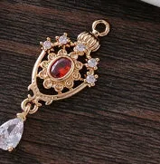 Small water drop-shaped pendant with a zircon crown charm in five colour choices