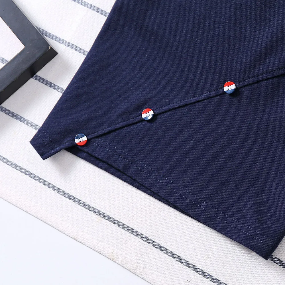 Boys' solid colour cotton t-shirt in red, navy blue, grey, and white sizes 90-130cm