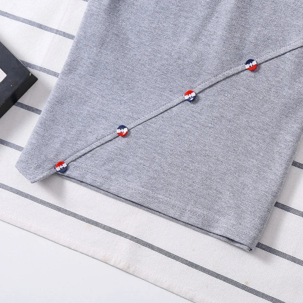 Boys' solid colour cotton t-shirt in red, navy blue, grey, and white sizes 90-130cm