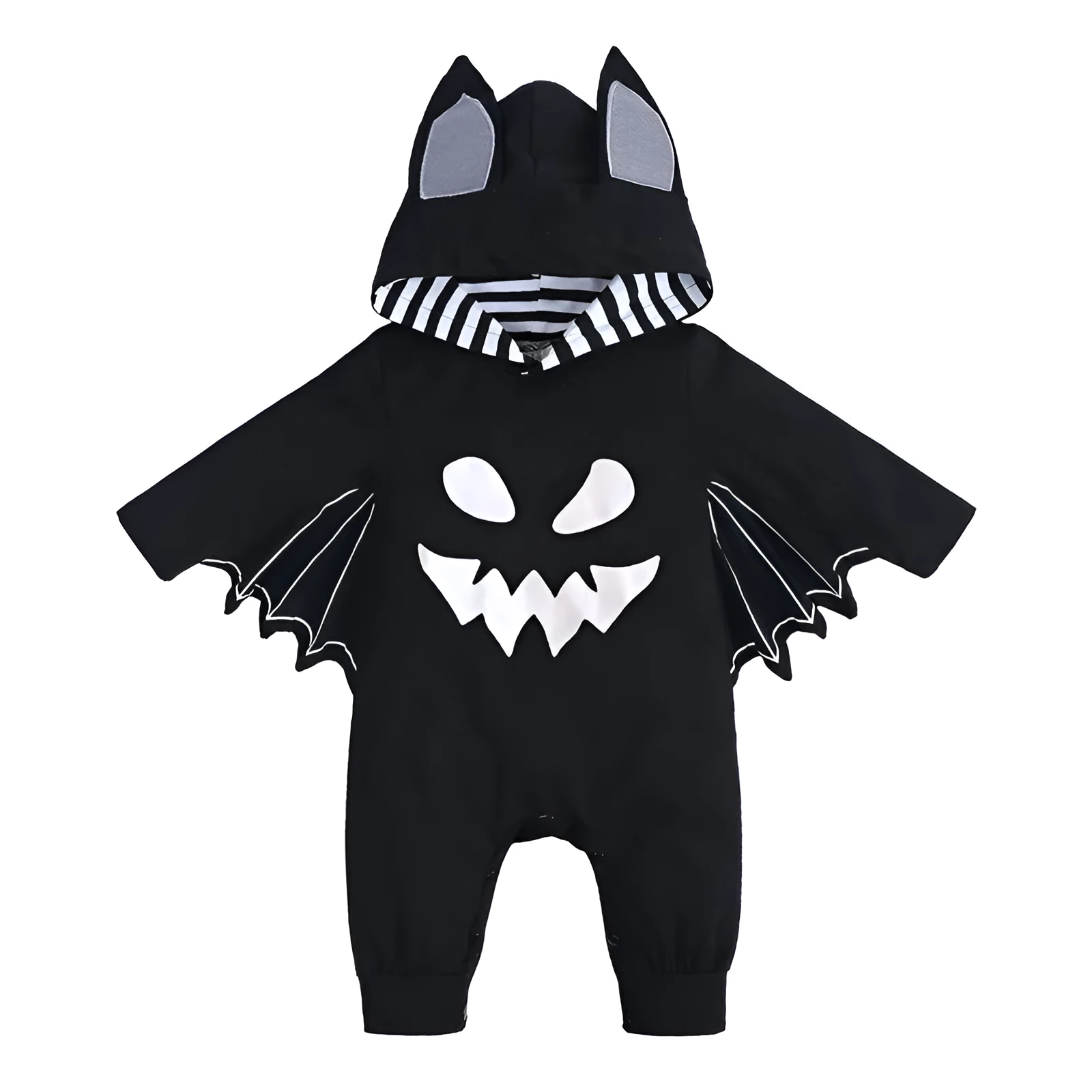 Baby cotton batwing sleeve jumpsuit neutral unisex hooded romper autumn Halloween