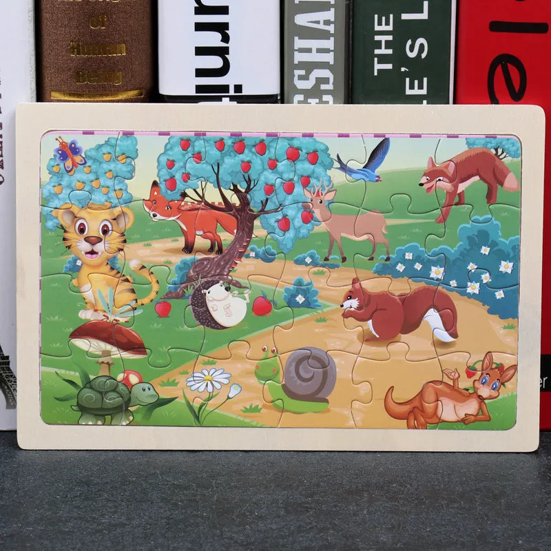24-piece wooden jigsaw puzzle showing mermaid design, 22.5x15cm plane puzzle for toddlers