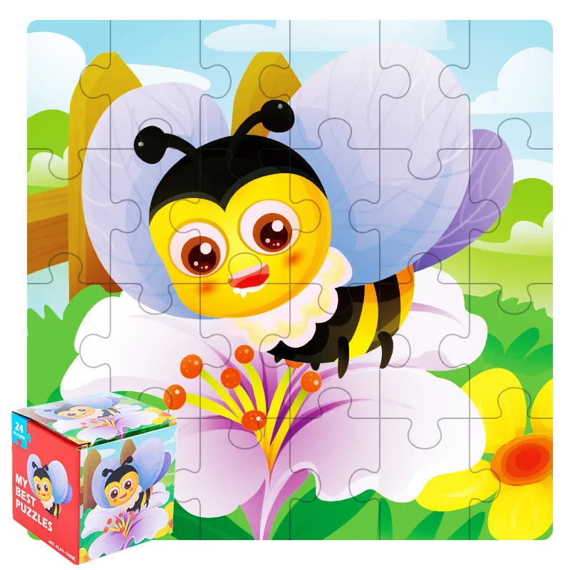 24-piece wooden jigsaw puzzle showing mermaid design, 22.5x15cm plane puzzle for toddlers