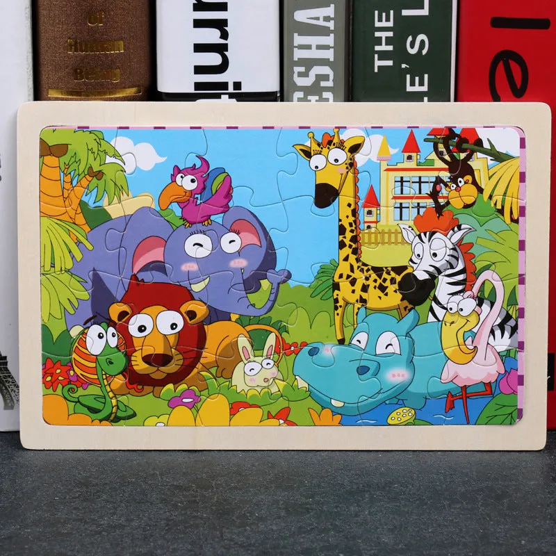 24-piece wooden jigsaw puzzle showing mermaid design, 22.5x15cm plane puzzle for toddlers