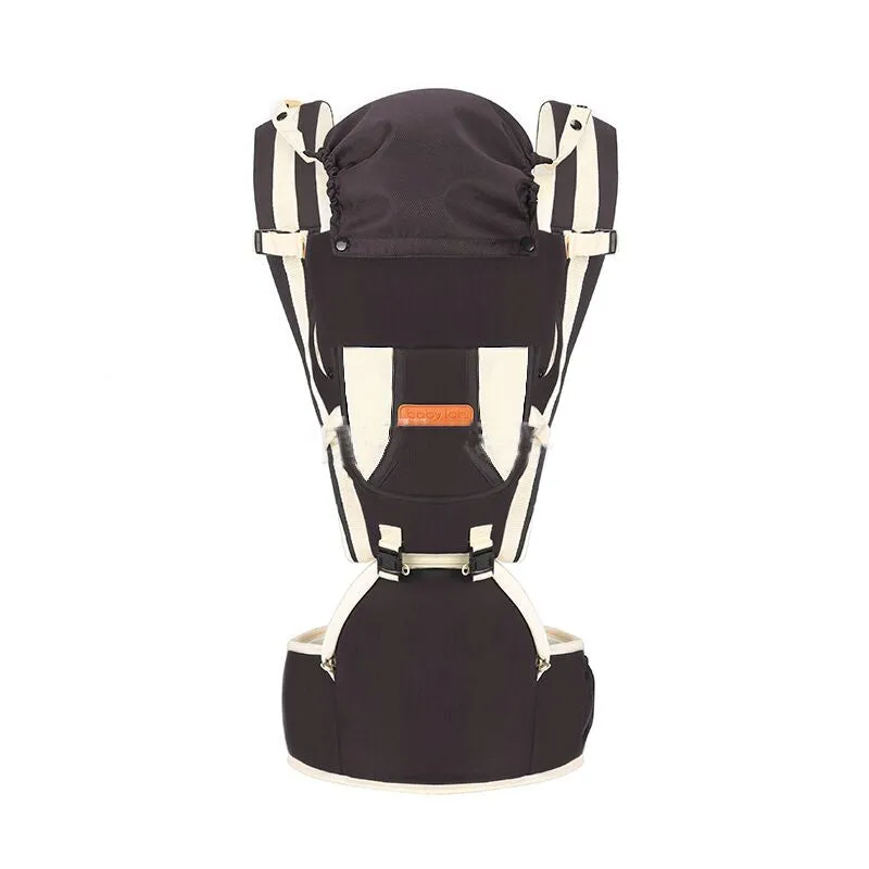 Multifunctional baby front cross holding strap in blue for secure waist stool carrying