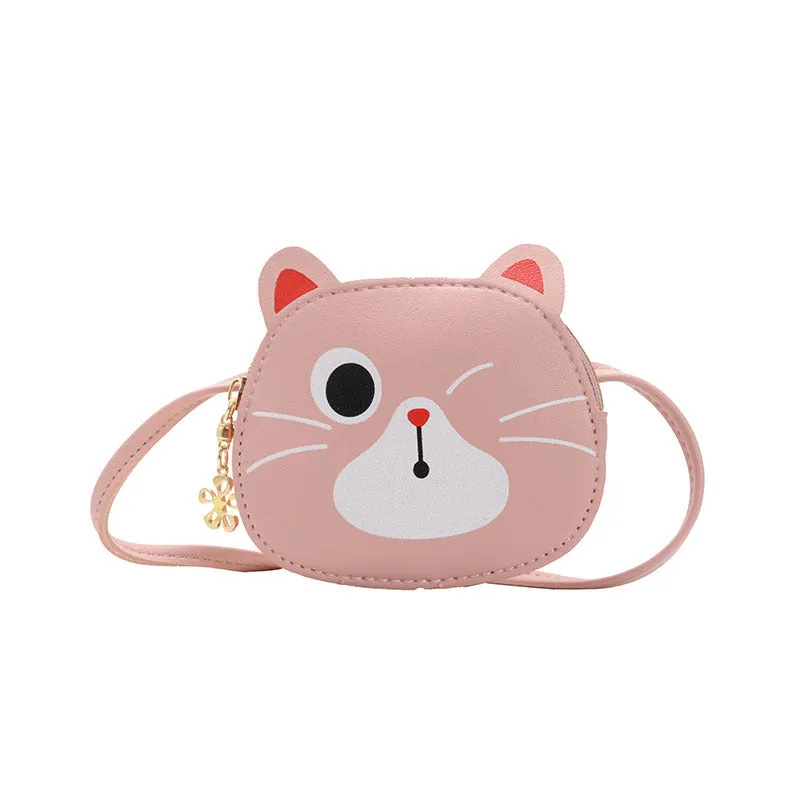 New Expression Kitty children messenger bag PU small shoulder bag in pink