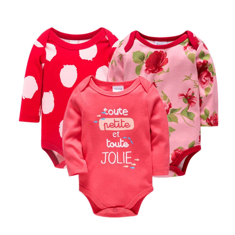 Newborn 3-piece set of 100% cotton long sleeve baby clothes with concealed buttons, neutral colours