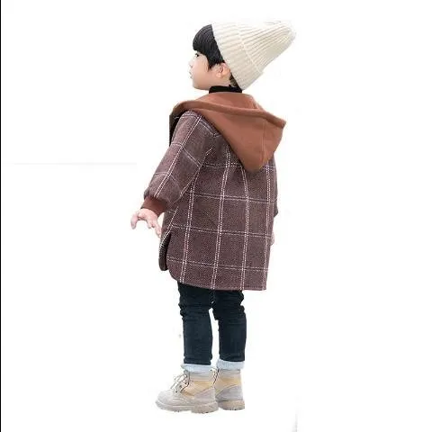 Grey quilted Allen wool boys cotton coat size 130 for age 12 years