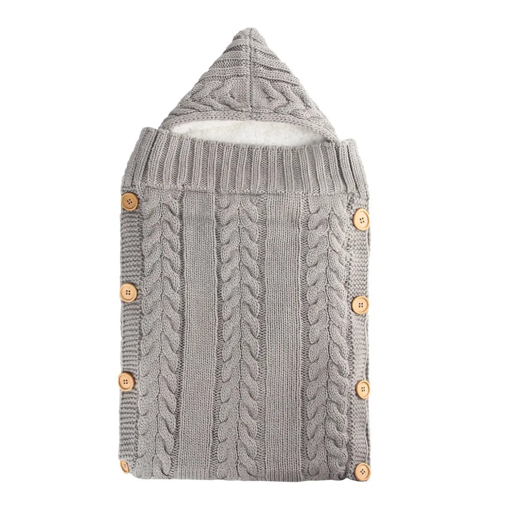 Plush baby stroller sleeping bag with button fastening, 70x35cm, acrylic cashmere blend, beige colour