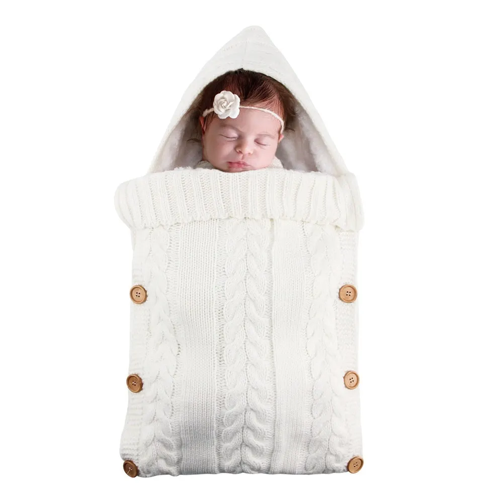 Plush baby stroller sleeping bag with button fastening, 70x35cm, acrylic cashmere blend, beige colour