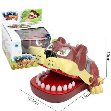 Multicoloured plastic bite hand animal interactive toy showing dog, crocodile, shark, and hippo designs