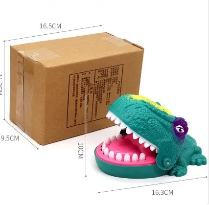 Multicoloured plastic bite hand animal interactive toy showing dog, crocodile, shark, and hippo designs