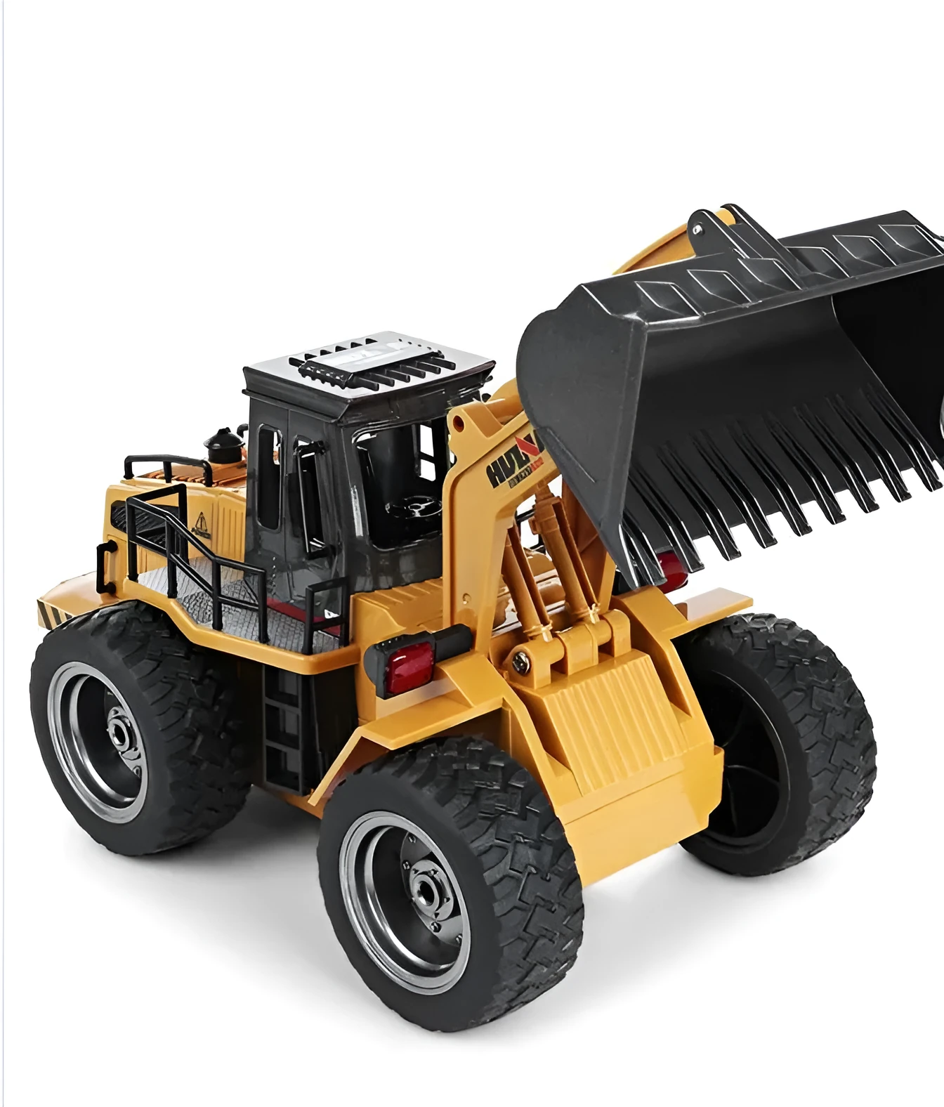 RC Power Construction Vehicle remote control car in yellow with black wheels, 35cm, lights and music feature