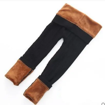 Children warm winter leggings in thick cotton, elastic waist, available in Bordeaux red, navy blue, black, gray, sizes 90-140cm for girls 2-10 years