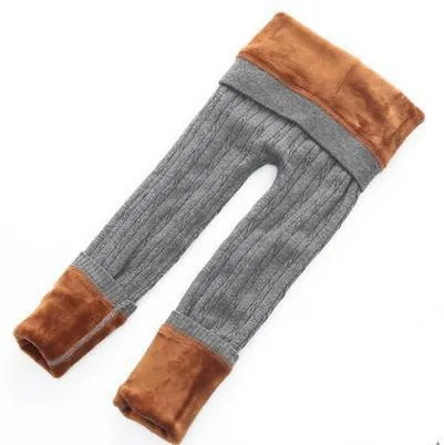 Children warm winter leggings in thick cotton, elastic waist, available in Bordeaux red, navy blue, black, gray, sizes 90-140cm for girls 2-10 years