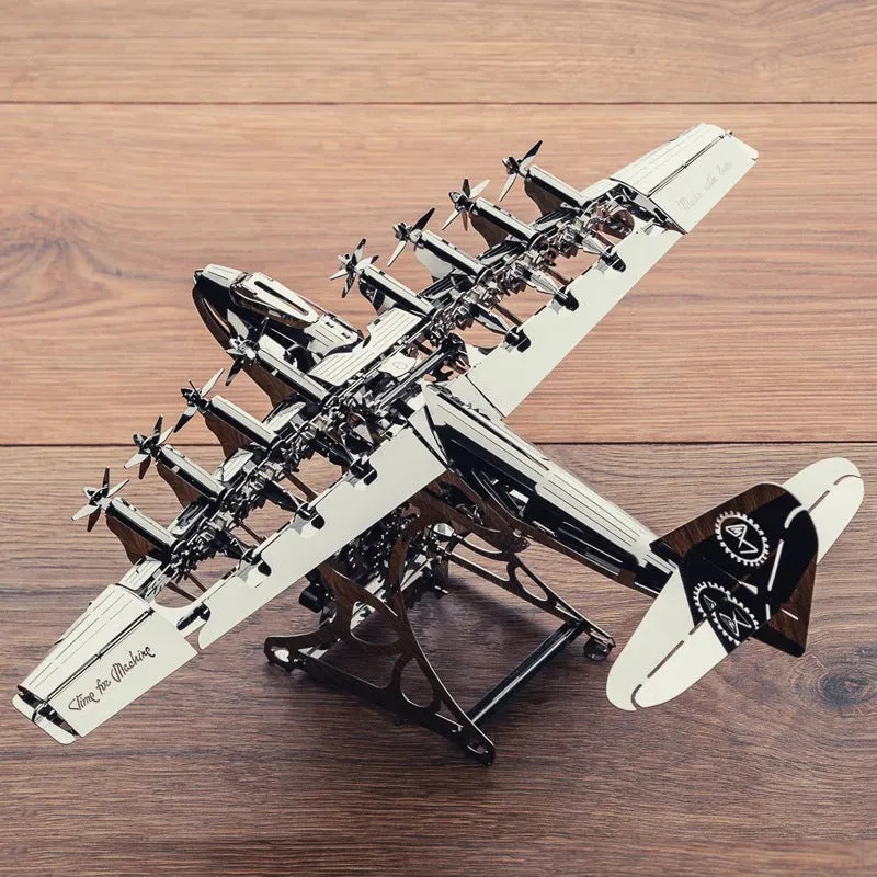 Metal mechanical model airplane assembly toy in aircraft colour scheme for youth aged 15 to 35