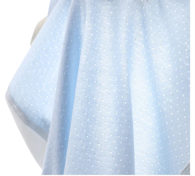 Summer baby onesie in clear water blue with short sleeves and cartoon print