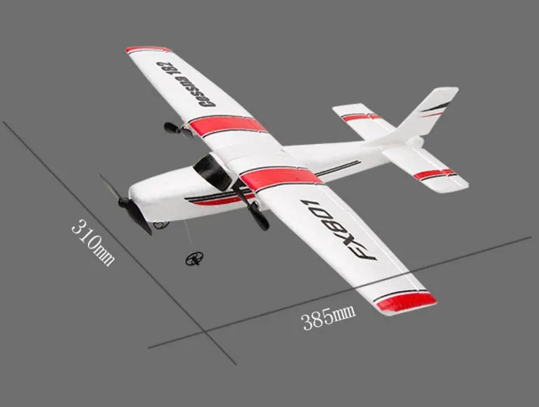 DIY Cessna 182 remote control glider in EPP foam with wing, tail, and landing gear components