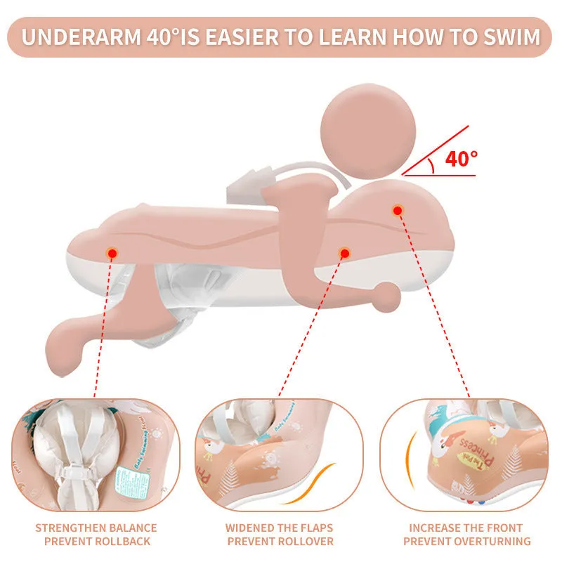 Baby sun protection sunshade swan swimming ring for children PVC float with canopy seat pocket