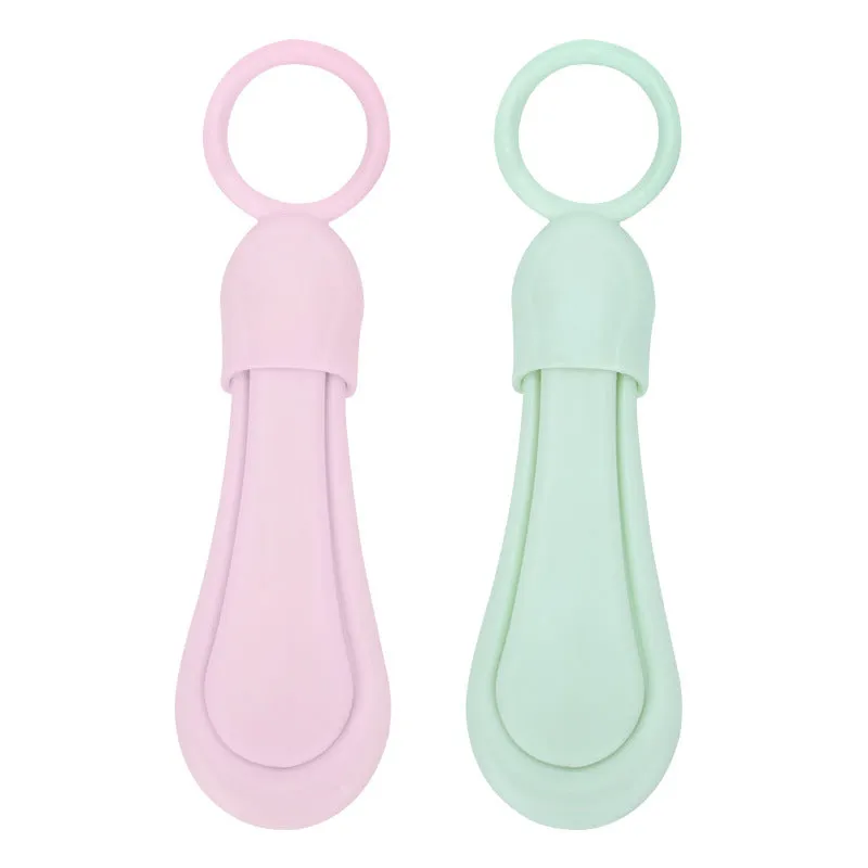 Obeini baby nail clippers with anti-splash design, plastic construction, green