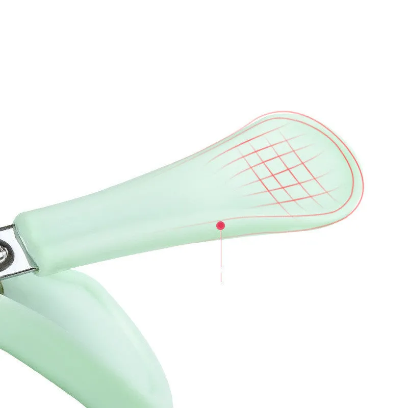 Obeini baby nail clippers with anti-splash design, plastic construction, green