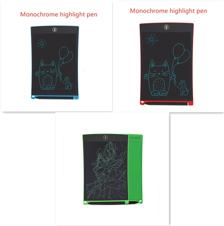 8.5 inch black LCD writing tablet H8S with flexible display and one-key clear button
