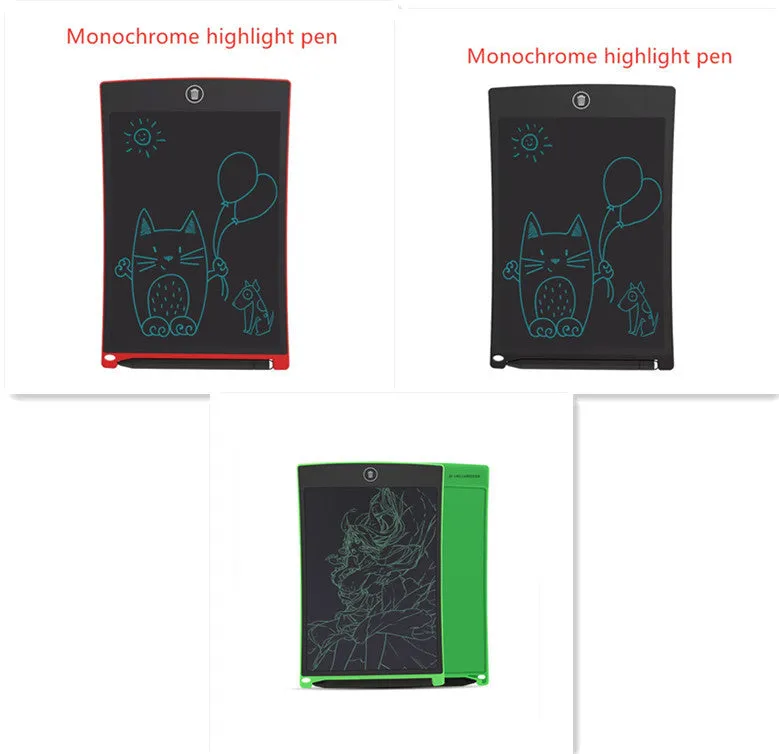 8.5 inch black LCD writing tablet H8S with flexible display and one-key clear button