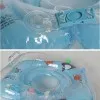 Baby neck swimming ring in green PVC with 40cm outer diameter and adjustable inner collar, floating on water