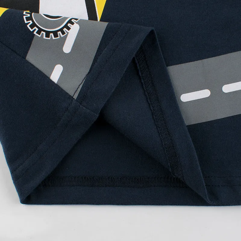 Blue long sleeve T-shirt baby clothes 100% cotton size 90-140cm