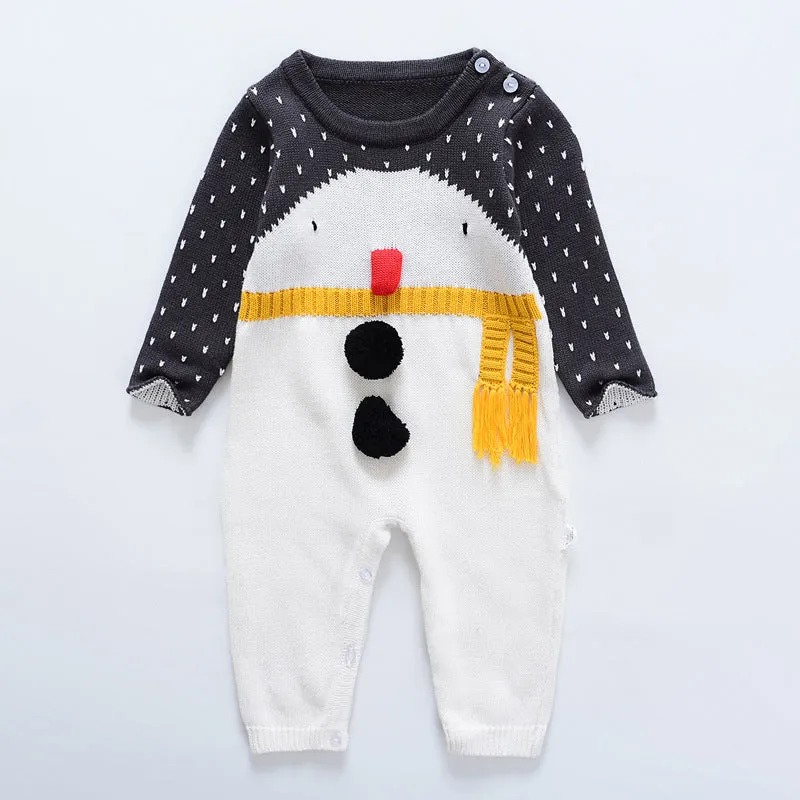 Baby knitted sweater jumpsuit in 95% cotton, long sleeves, concealed buttons, neutral beige colour, size 73cm