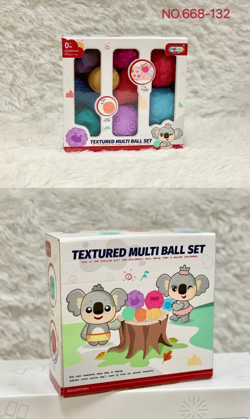 Educational soft rubber baby swimming toys in colour box packaging, suitable for infants 0-3 years