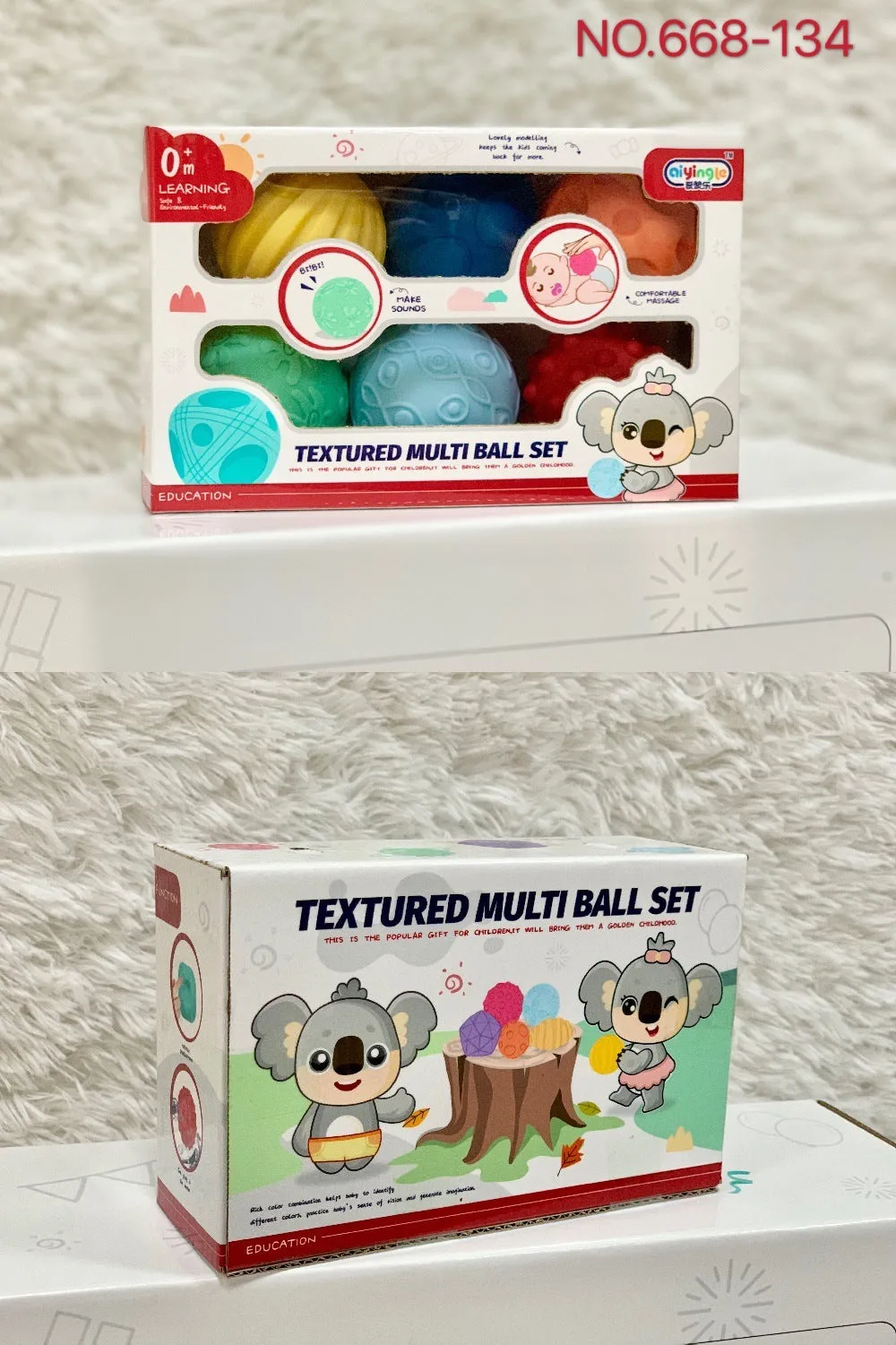 Educational soft rubber baby swimming toys in colour box packaging, suitable for infants 0-3 years