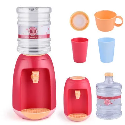 16-piece pink simulation kitchen toy set with electric rice cooker and microwave on a table