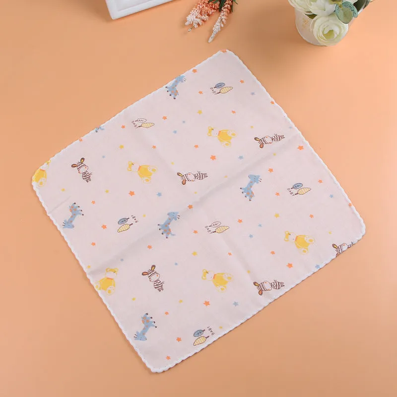 Baby gauze saliva towel in pure cotton, double layer, 29cm size, light beige