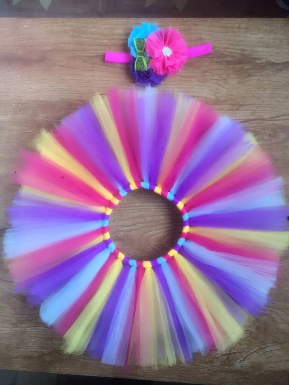 Newborn photography pettiskirt tutu skirt in nylon fabric for baby girl with matching hairband