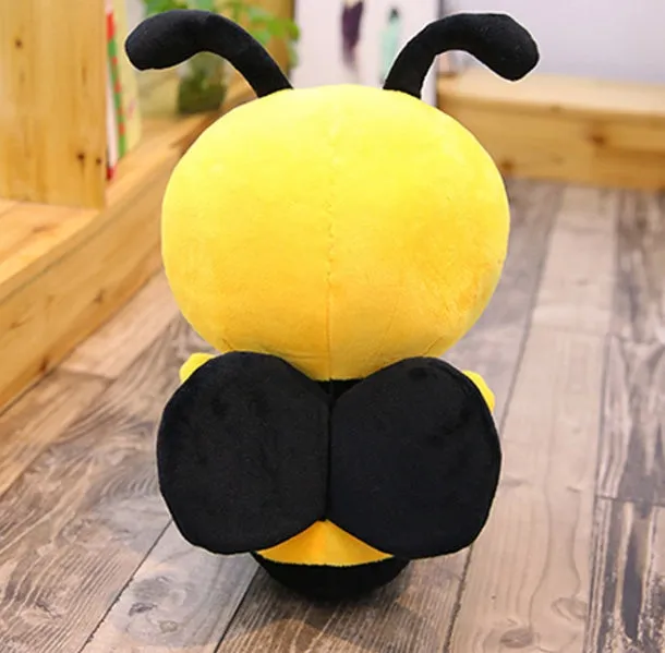 Honeybee soft stuffed plush toy with super soft short plush and PP cotton filling, available in multiple sizes