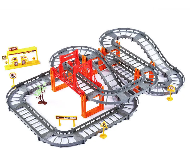 Electric high-speed rail toy in grey ABS plastic, compact size, for children aged 3 plus