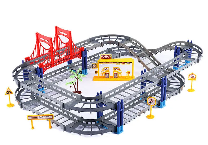 Electric high-speed rail toy in grey ABS plastic, compact size, for children aged 3 plus