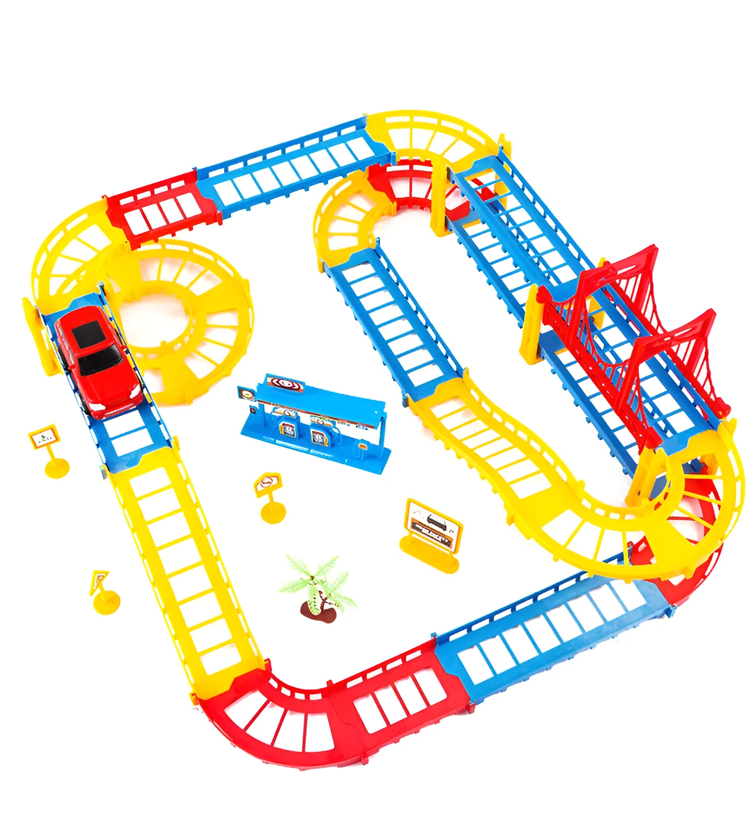 Electric high-speed rail toy in grey ABS plastic, compact size, for children aged 3 plus