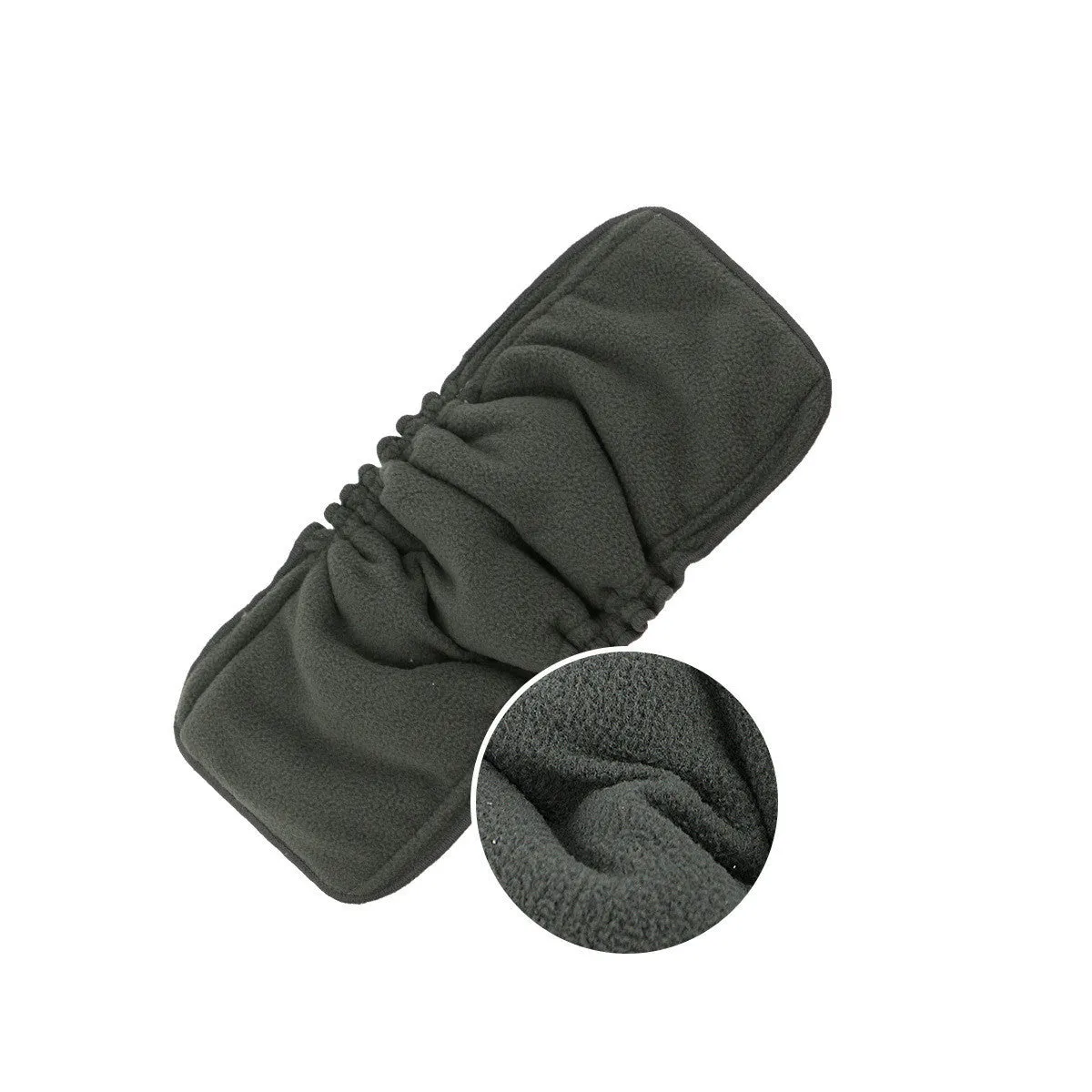 Black bamboo charcoal microfiber reusable baby cloth diaper on white background