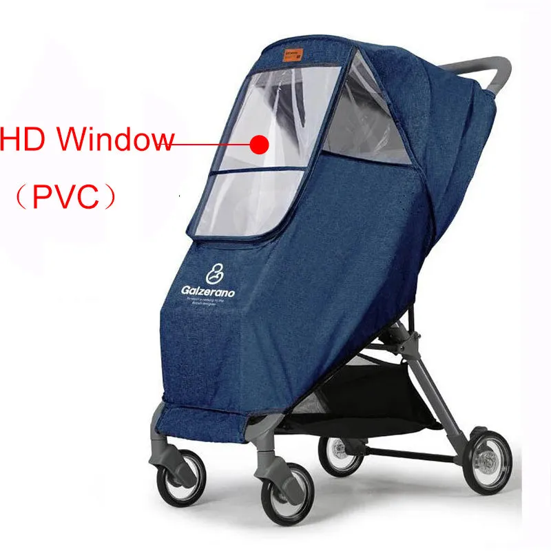Linen waterproof stroller rain cover in Grey fitted to a baby carriage
