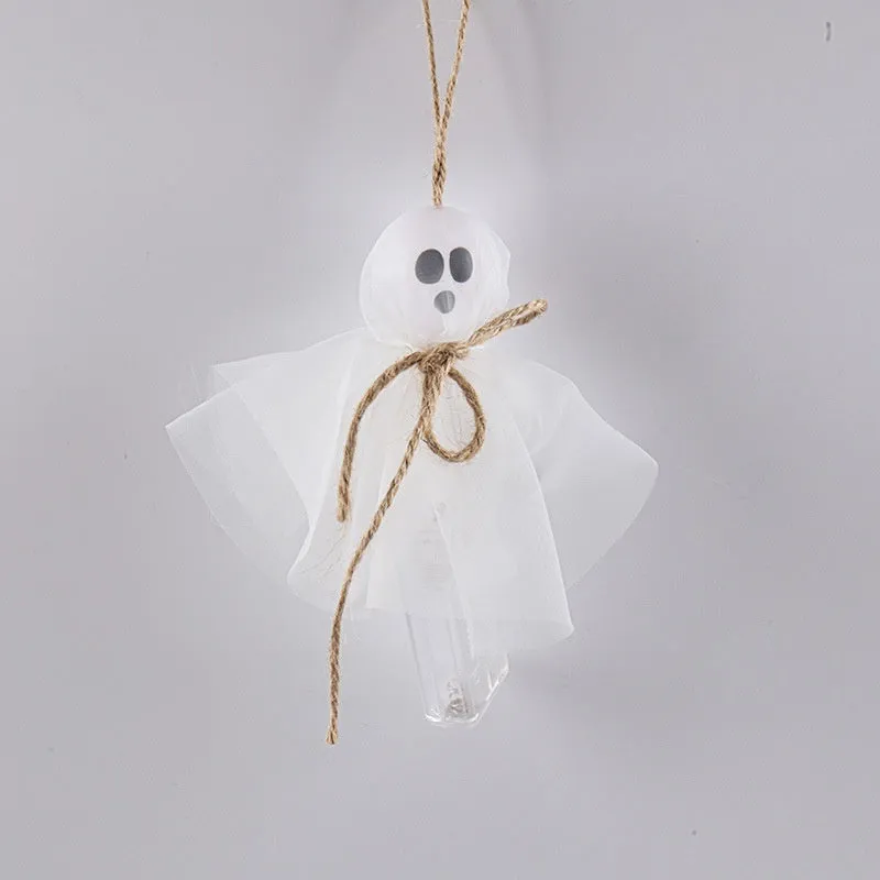 Halloween LED lighting chain with colourful ghost-themed lights for haunted house decorations