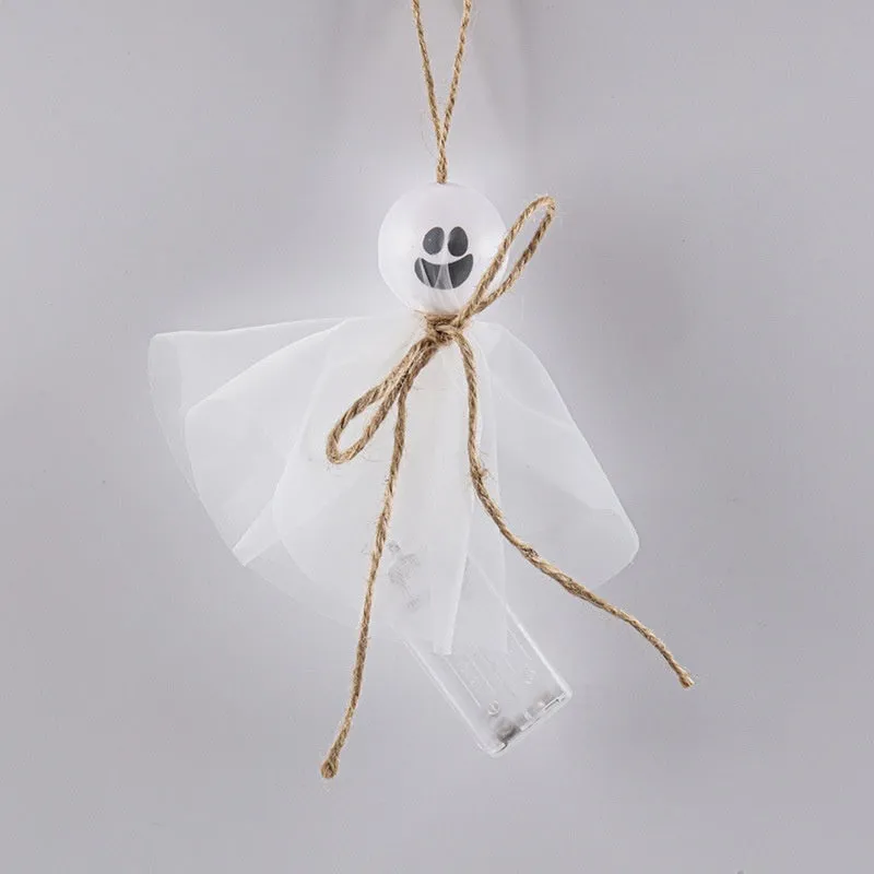 Halloween LED lighting chain with colourful ghost-themed lights for haunted house decorations