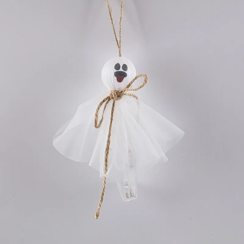 Halloween LED lighting chain with colourful ghost-themed lights for haunted house decorations
