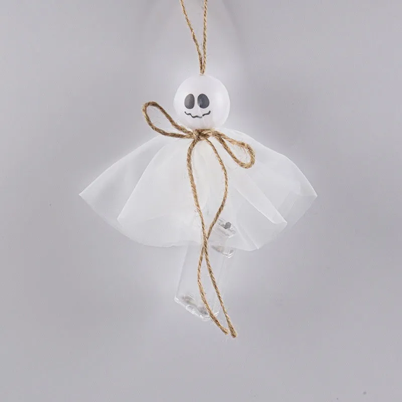Halloween LED lighting chain with colourful ghost-themed lights for haunted house decorations