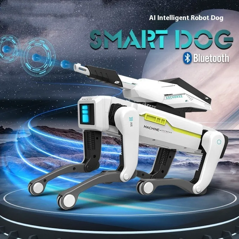 Simulation intelligence robot dog in plastic with voice dialogue and remote control, three colour options