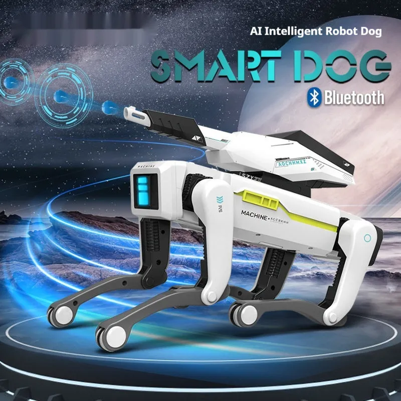 Simulation intelligence robot dog in plastic with voice dialogue and remote control, three colour options