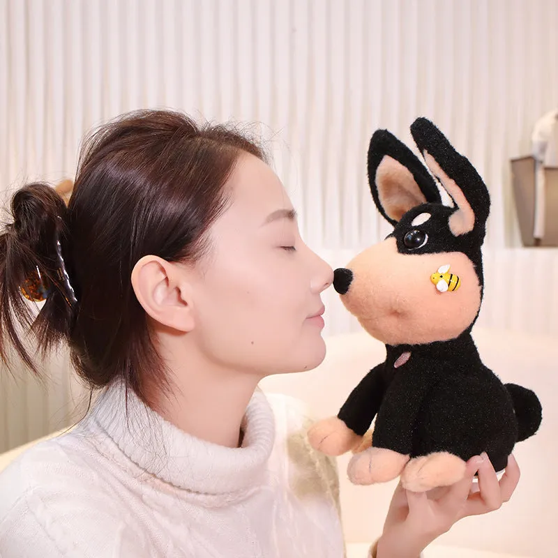Electric puppy bee plush toy singing wagging tail 25cm USB rechargeable baby sensory development