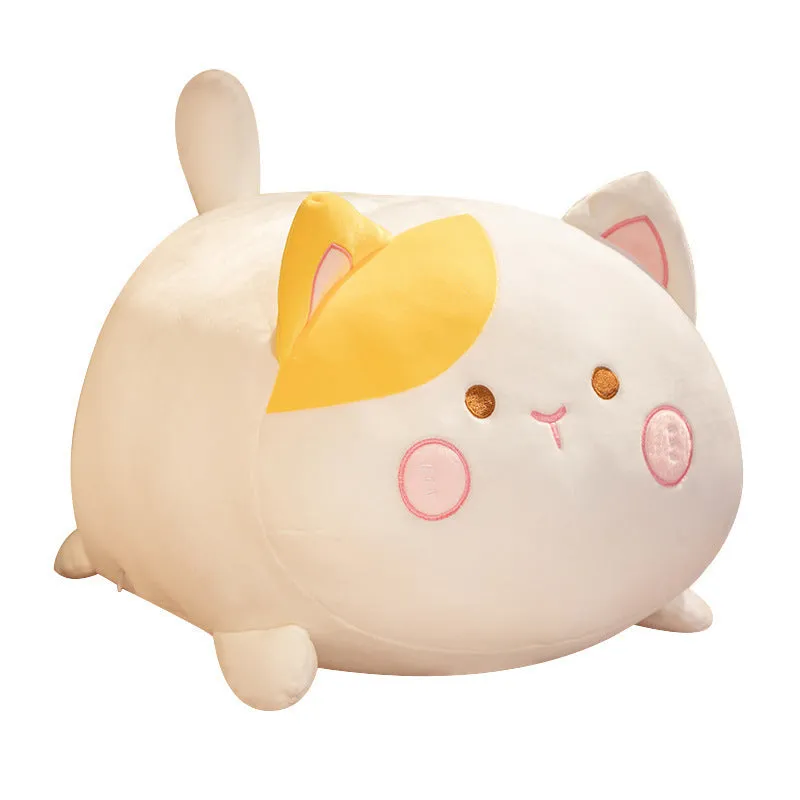 Cute cat doll plush toy in yellow with PP cotton filling, short plush fabric, 35cm size