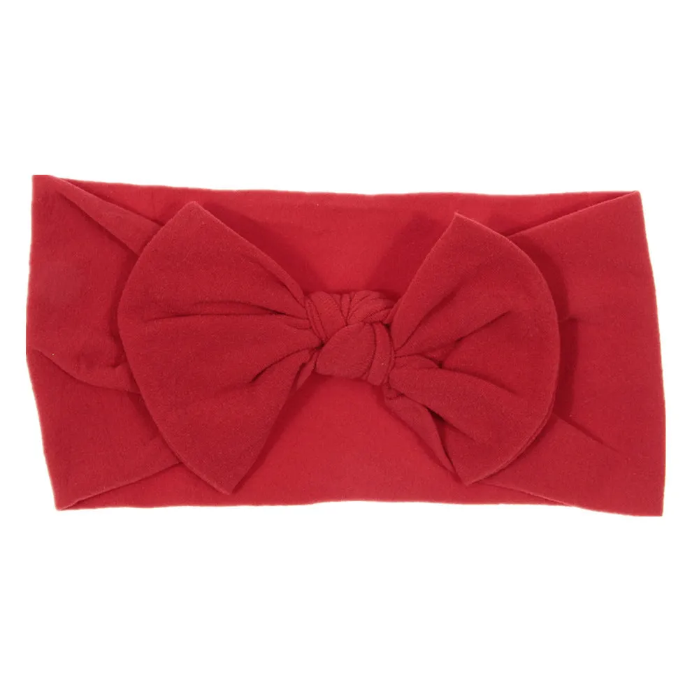 Bohemian children's hairband with wide nylon bow in Army Green, 10.5 x 7.5 cm bow, cloth band
