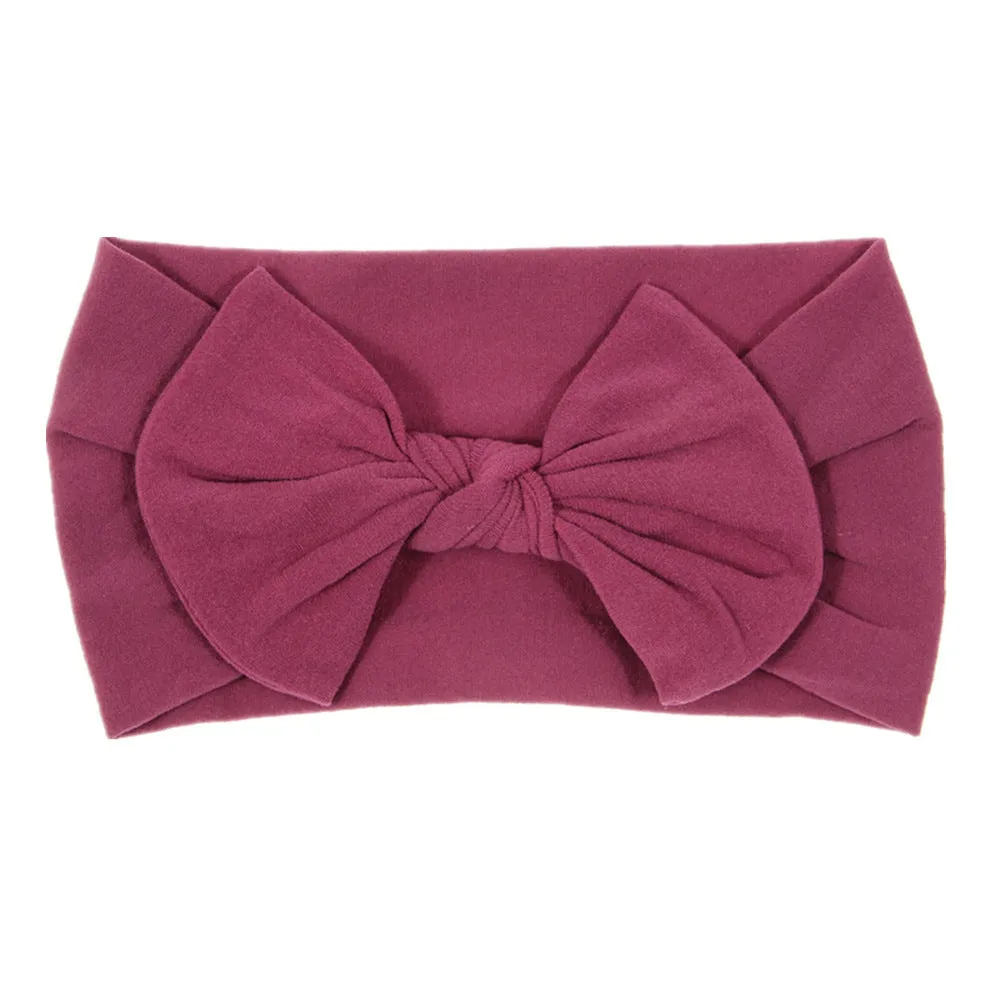 Bohemian children's hairband with wide nylon bow in Army Green, 10.5 x 7.5 cm bow, cloth band